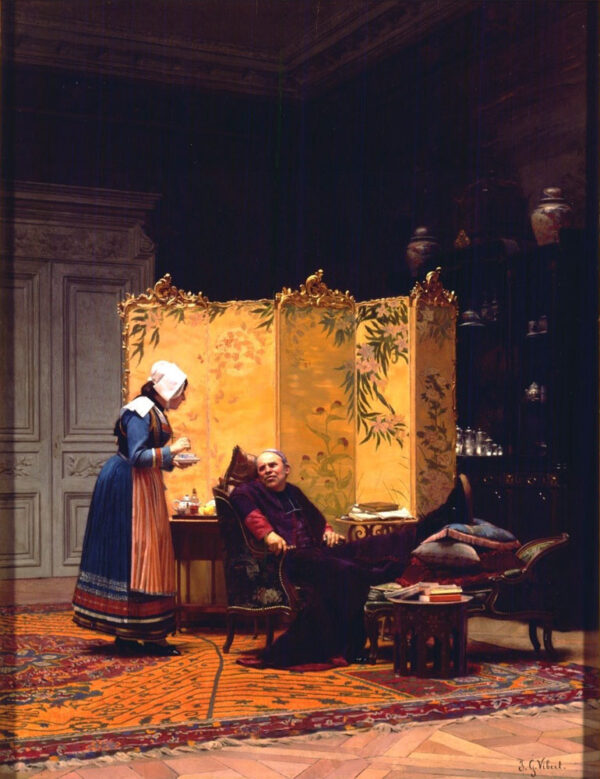 Tea for the Bishop by Jehan Georges Vibert, hand-painted oil reproduction
