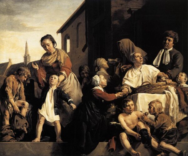 Tending Children at the Orphanage in Haarlem by Jan de Bray, hand-painted oil painting reproduction