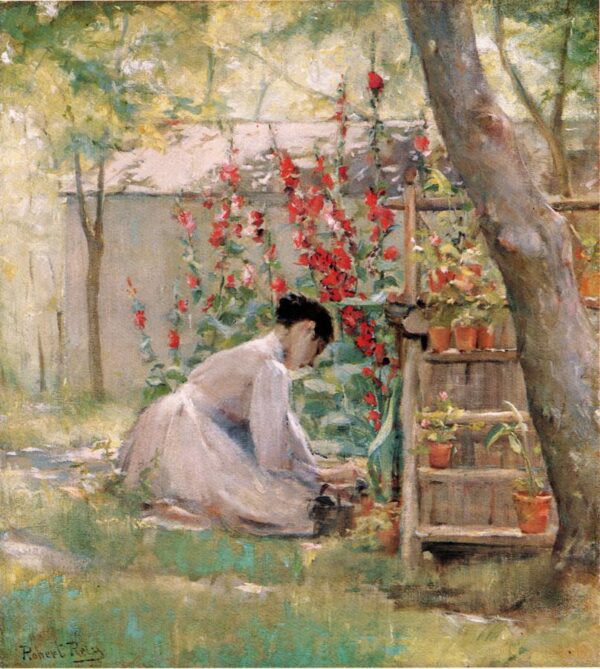 Tending the Garden by Robert Reid, hand-painted oil painting reproduction