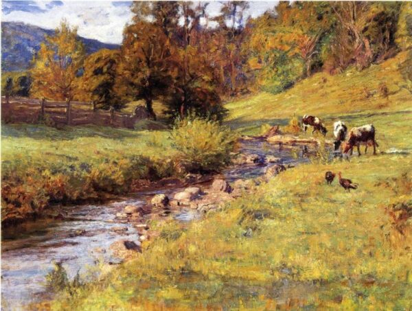 Tennessee Scene by Theodore Clement Steele, hand-painted oil painting reproduction