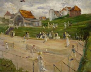 Tennis Court with Players by Max Liebermann, hand-painted oil painting reproduction