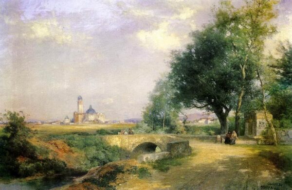 Teoloyucan Mexico by Thomas Moran, hand-painted oil painting reproduction