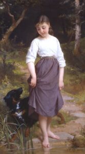 Testing the Water by Émile Munier, hand-painted oil painting reproduction