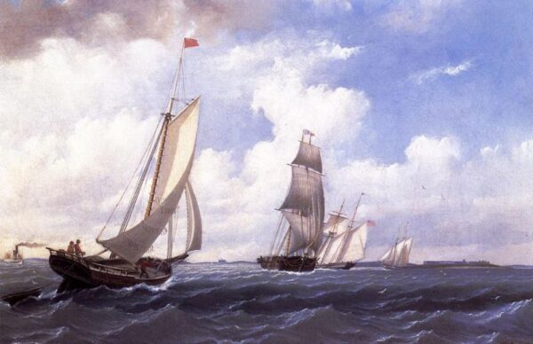 The ‘ Mary’ of Boston Returning to Port by William Bradford, hand-painted oil painting reproduction