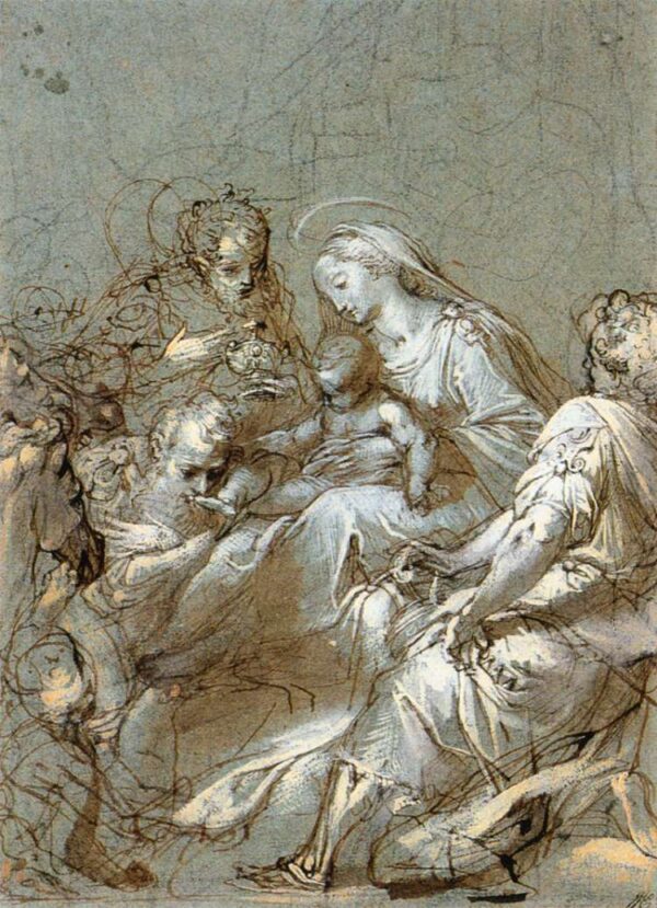 The Adoration of the Magi by Federico Fiori Barocci, hand-painted oil painting reproduction