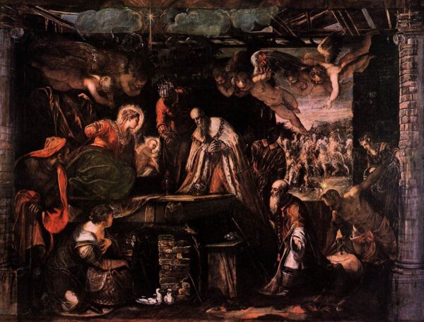 The Adoration of the Magi by Tintoretto, hand-painted oil painting reproduction