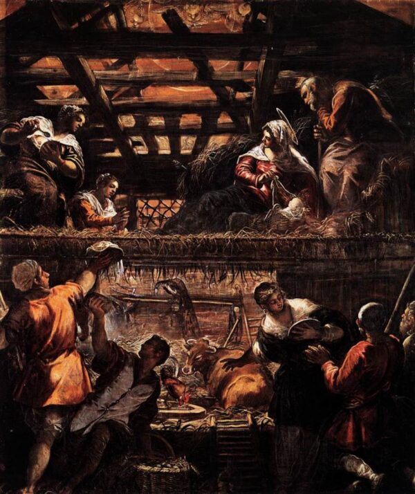 The Adoration of the Shepherds by Tintoretto, hand-painted oil painting reproduction
