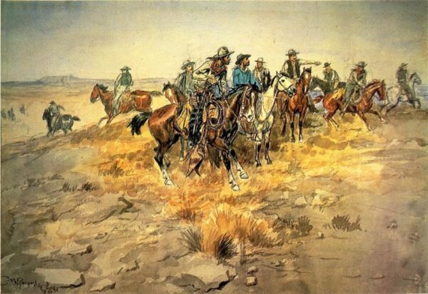 The Alarm Bell by Charles Marion Russell, hand-painted oil painting reproduction