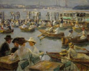 The Alster in Hamburg by Max Liebermann, hand-painted oil painting reproduction