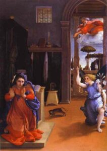 The Annunciation by Lorenzo Lotto, hand-painted oil painting reproduction