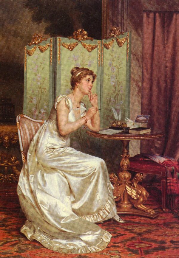 The Answer by Vittorio Reggianini, hand-painted oil painting reproduction