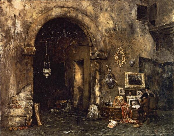 The Antiquary Shop by William Merritt Chase, hand-painted oil painting reproduction