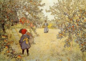 The Apple Harvest by Carl Larsson, hand-painted oil painting reproduction