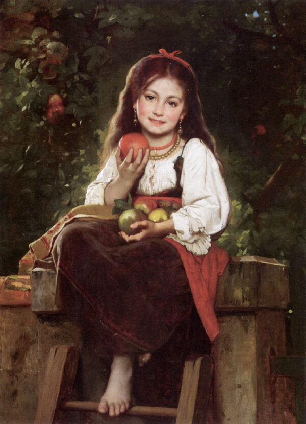 The Apple Picker by Leon Bazile Perrault, hand-painted oil painting reproduction