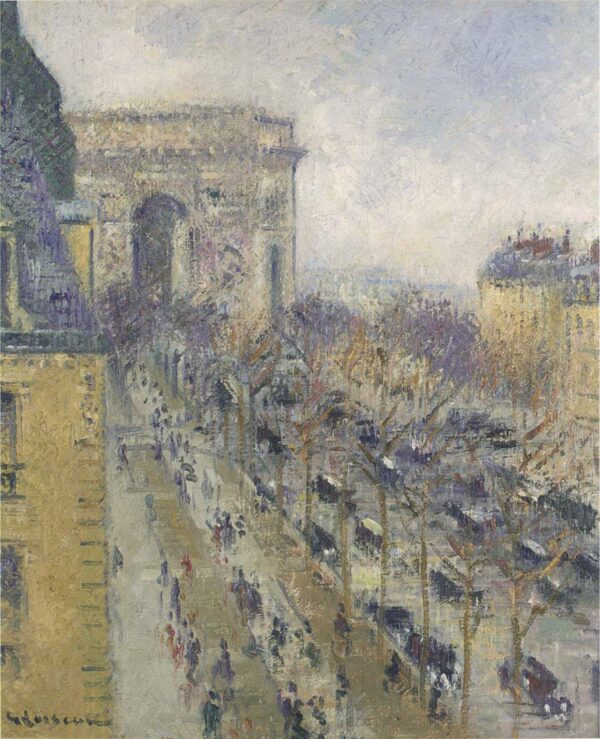 The Arc de Triomphe – Friedland Avenue by Gustave Loiseau, hand-painted oil painting reproduction