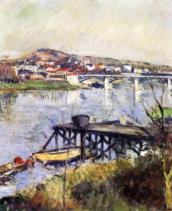 The Argenteuil Bridge by Gustave Caillebotte, hand-painted oil painting reproduction