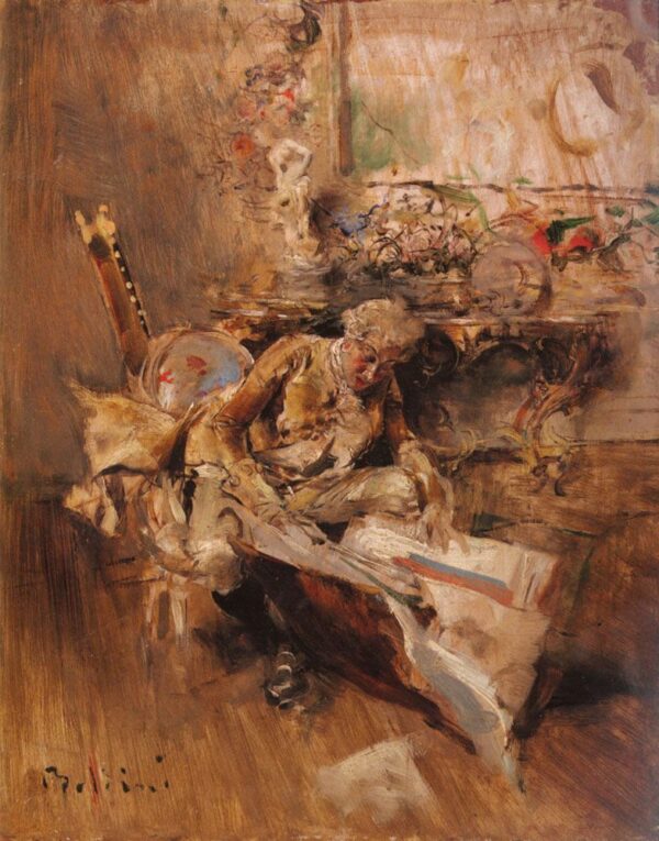 The Art Connoisseur by Giovanni Boldini, hand-painted oil reproduction