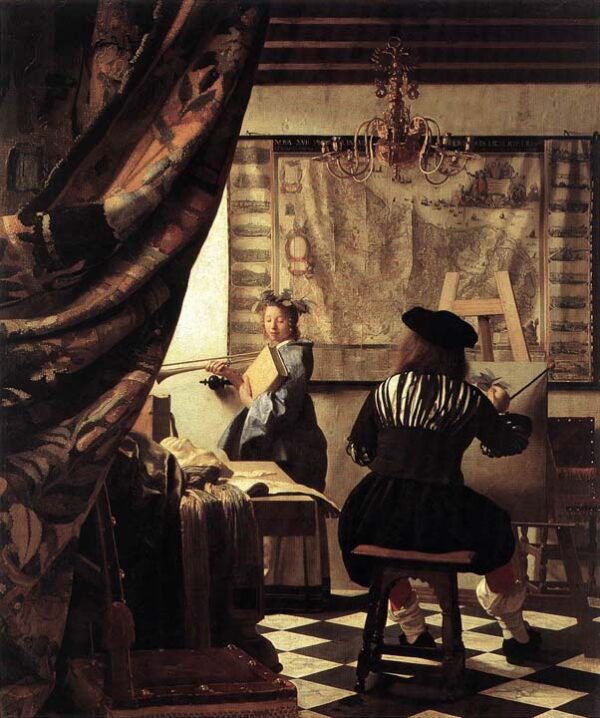 The Art of Painting by Johannes Vermeer, hand-painted oil painting reproduction