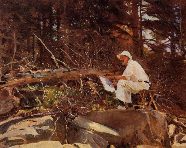 The Artist Sketching by John Singer Sargent, hand-painted oil painting reproduction