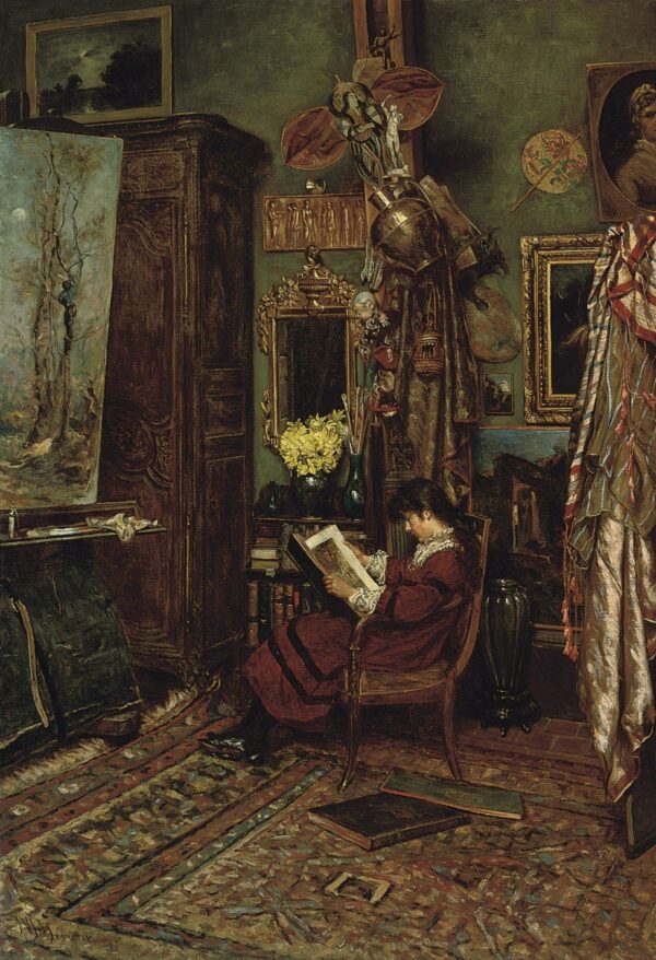 The Artist’s Studio by William John Hennessy, hand-painted oil painting reproduction