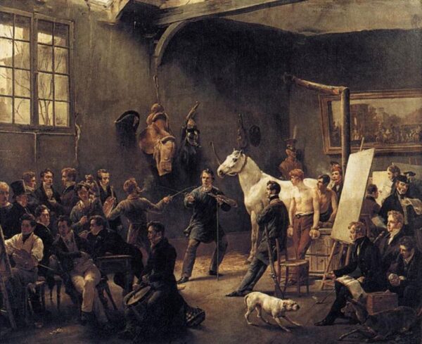 The Artist’s Studio by Horace Vernet, hand-painted oil painting reproduction