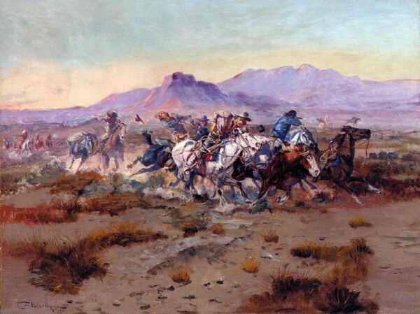 The Attack by Charles Marion Russell, hand-painted oil painting reproduction