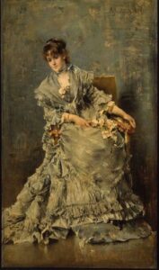 The Attentive Listener by Alfred Stevens, hand-painted oil painting reproduction