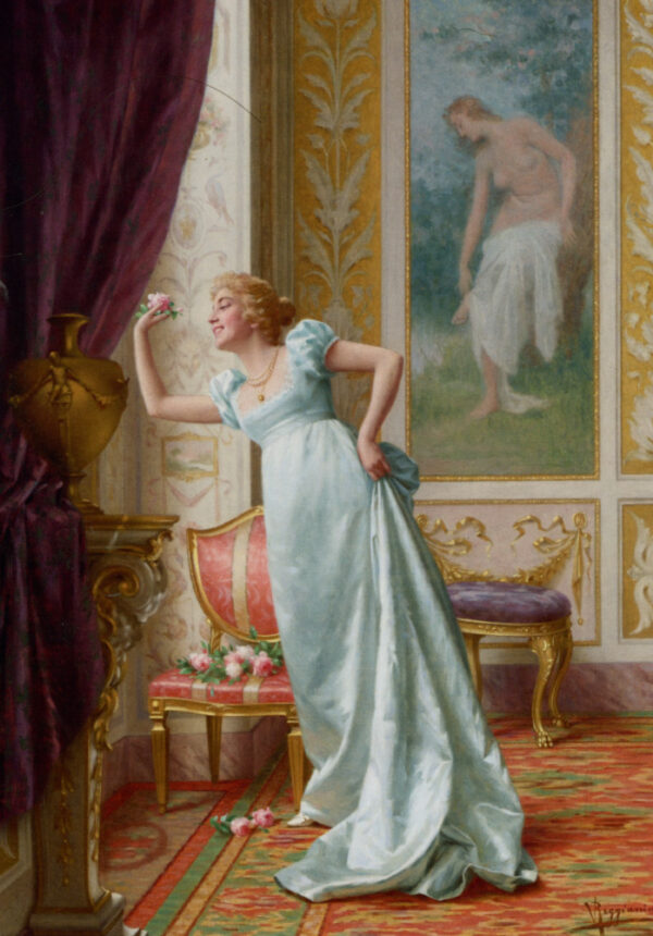 The Attraction by Vittorio Reggianini, hand-painted oil painting reproduction