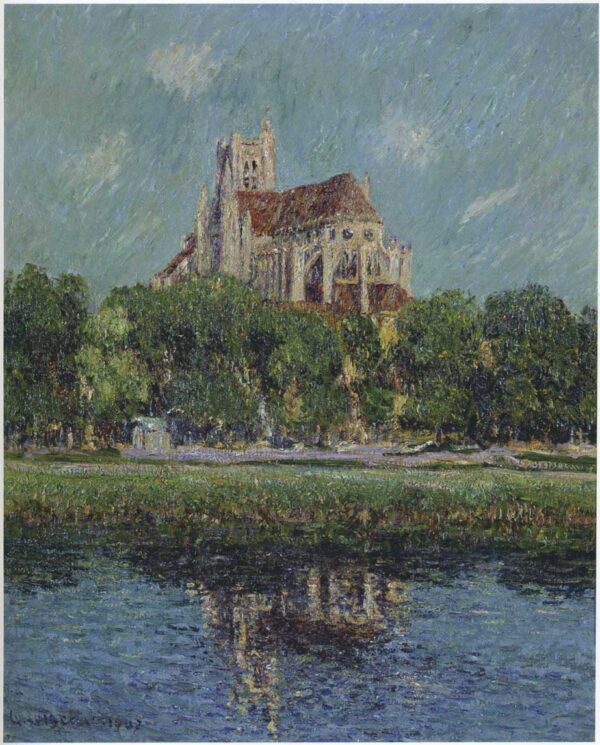 The Auxerre Cathedral II by Gustave Loiseau, hand-painted oil painting reproduction