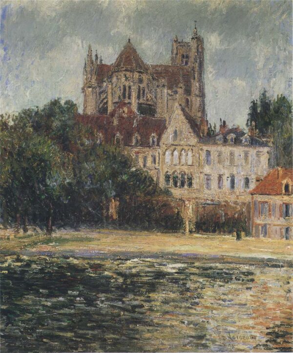 The Auxerre Cathedral III by Gustave Loiseau, hand-painted oil painting reproduction