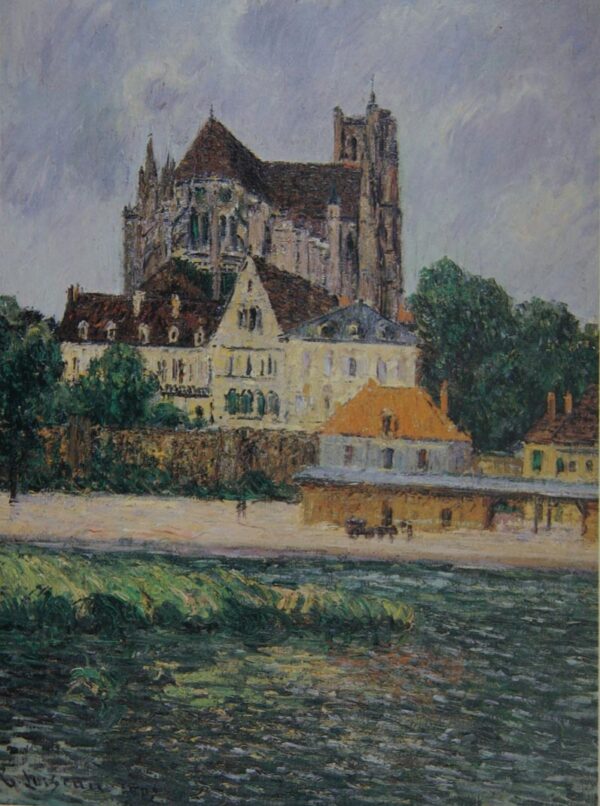 The Auxerre Cathedral IV by Gustave Loiseau, hand-painted oil painting reproduction