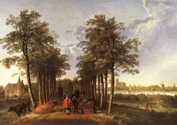 The Avenue at Meerdervoort by Aelbert Cuyp, hand-painted oil painting reproduction