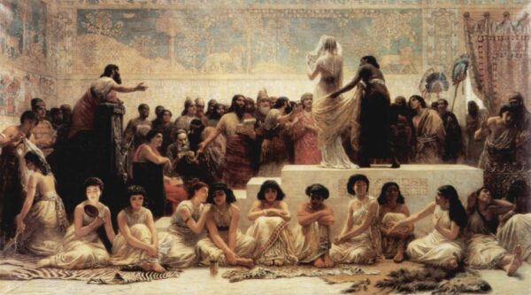 The Babylonian Marriage Market by Edwin Longsden Long, hand-painted oil painting reproduction