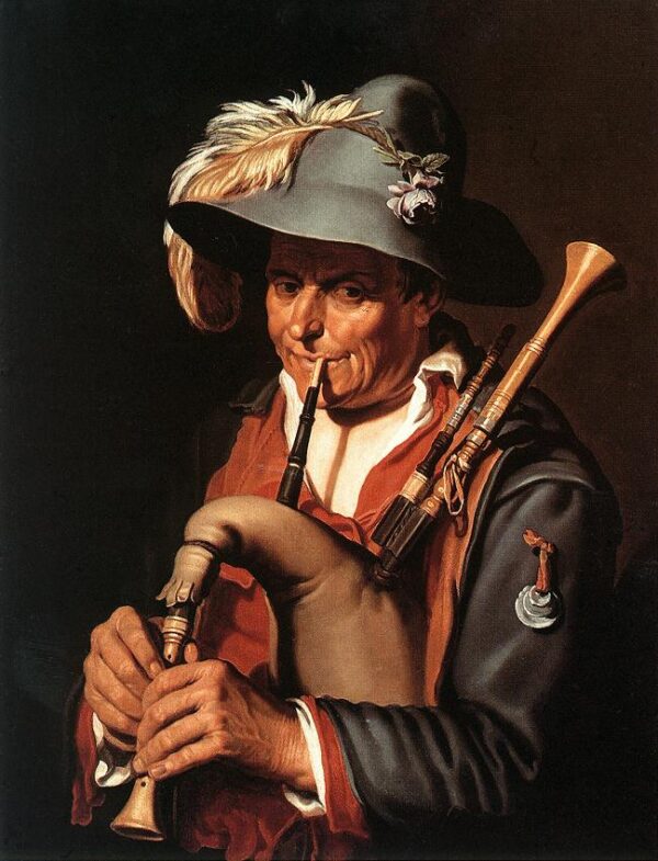 The Bagpiper by Abraham Bloemaert, hand-painted oil painting reproduction