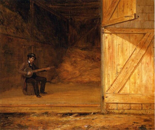 The Banjo Player in the Barn by William Sidney Mount, hand-painted oil painting reproduction