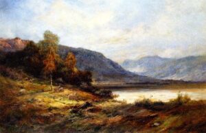 The Banks of Loch Kagrine by Alfred de Breanski Snr, hand-painted oil painting reproduction