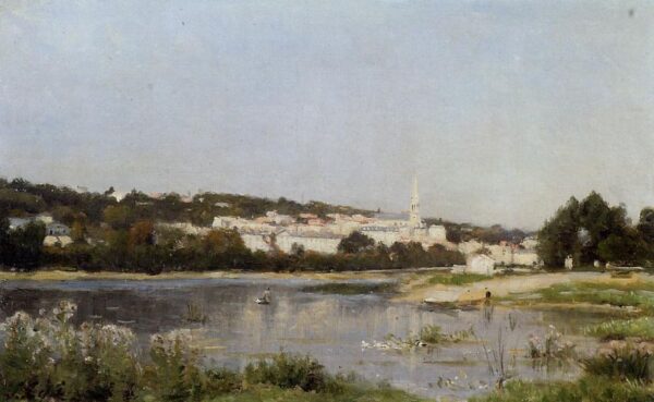 The Banks of the Seine at St. Cloud by Stanislas Lépine, hand-painted oil painting reproduction