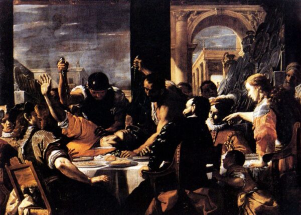 The Banquet of Baldassare by Mattia Preti, hand-painted oil reproduction