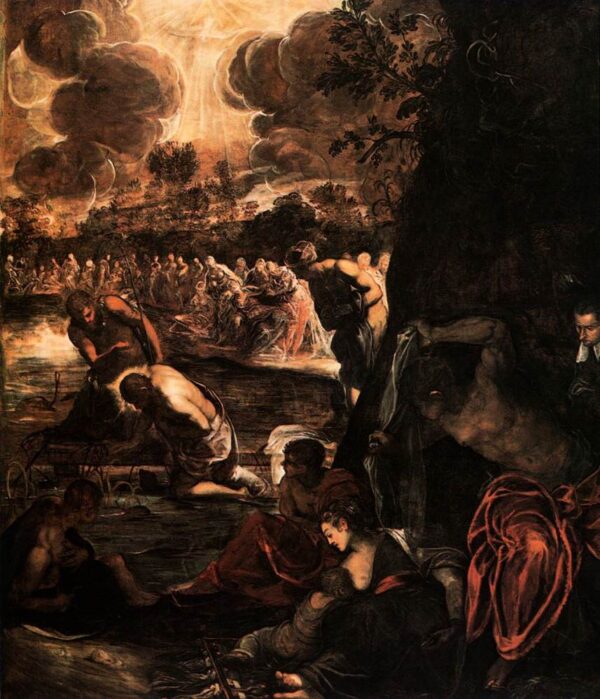 The Baptism of Christ by Tintoretto, hand-painted oil painting reproduction