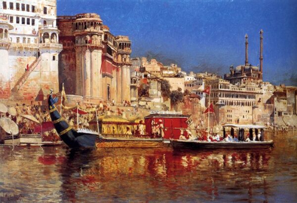 The Barge Of The Maharaja Of Benares by Edwin Lord Weeks, hand-painted oil painting reproduction
