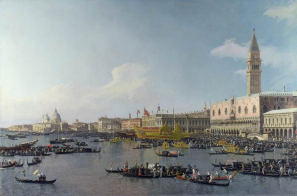 The Basin of San Marco on Ascension Day by Canaletto, hand-painted oil painting reproduction