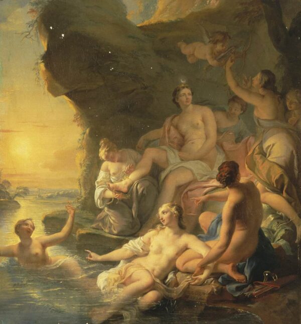The Bath of Diana by Noel Nicolas Coypel, hand-painted oil painting reproduction