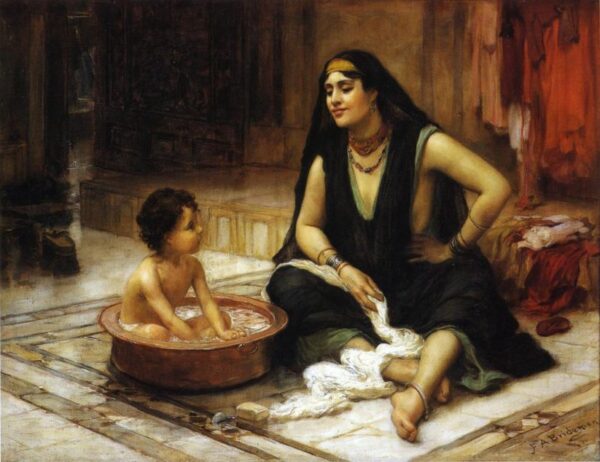 The Bathing Cove by Frederick Arthur Bridgman, hand-painted oil painting reproduction