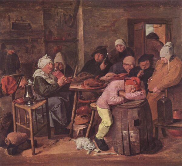 The Battle-Hardened by Adriaen Brouwer, hand-painted oil painting reproduction