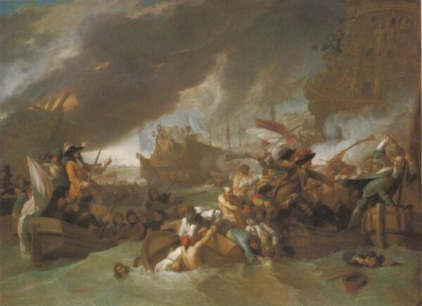 The Battle Of La Hogue by Benjamin West, hand-painted oil painting reproduction