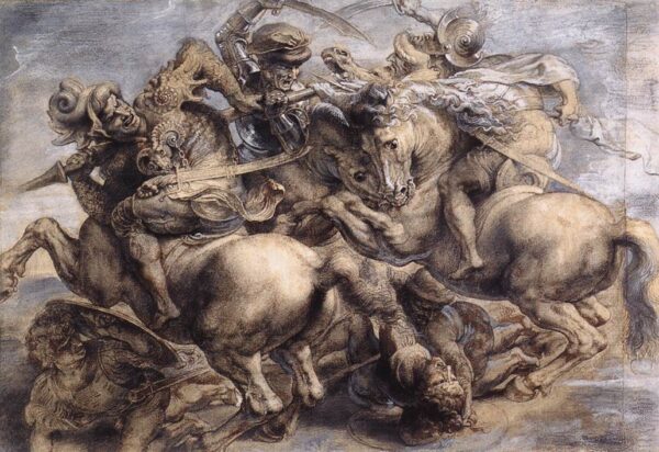The Battle of Anghiari by Leonardo da Vinci, hand-painted oil painting reproduction