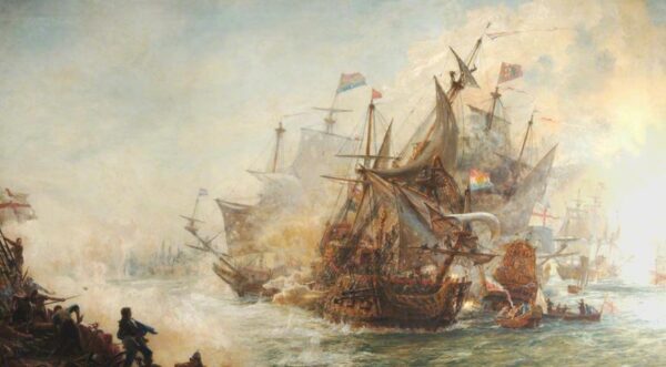 The Battle of North Foreland by William Lionel Wyllie, hand-painted oil painting reproduction