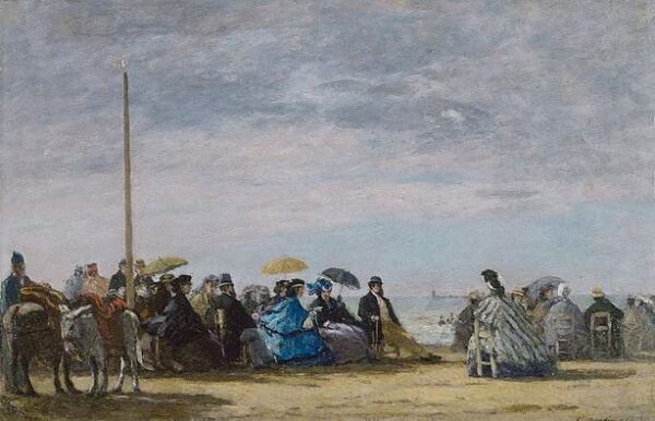 The Beach at Grandchamps by Eugène Louis Boudin, hand-painted oil painting reproduction
