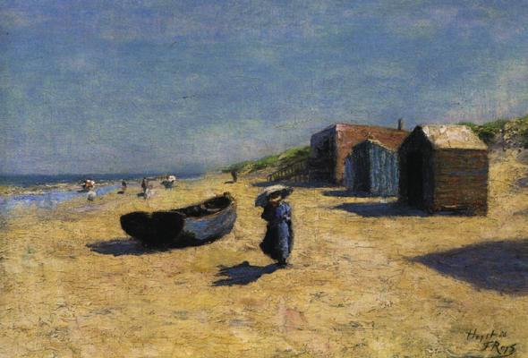 The Beach at Heist by Félicien Rops, hand-painted oil reproduction
