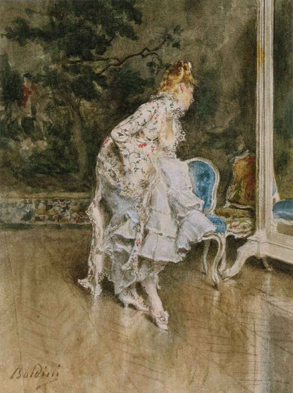 The Beauty Before The Mirror by Giovanni Boldini, hand-painted oil painting reproduction